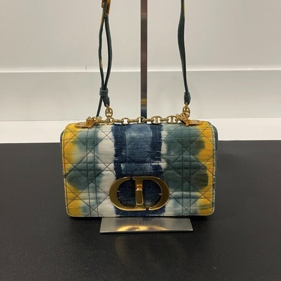 Dior Blue Small Denim Tie-Dye Cannage Caro Bag (JB1053)